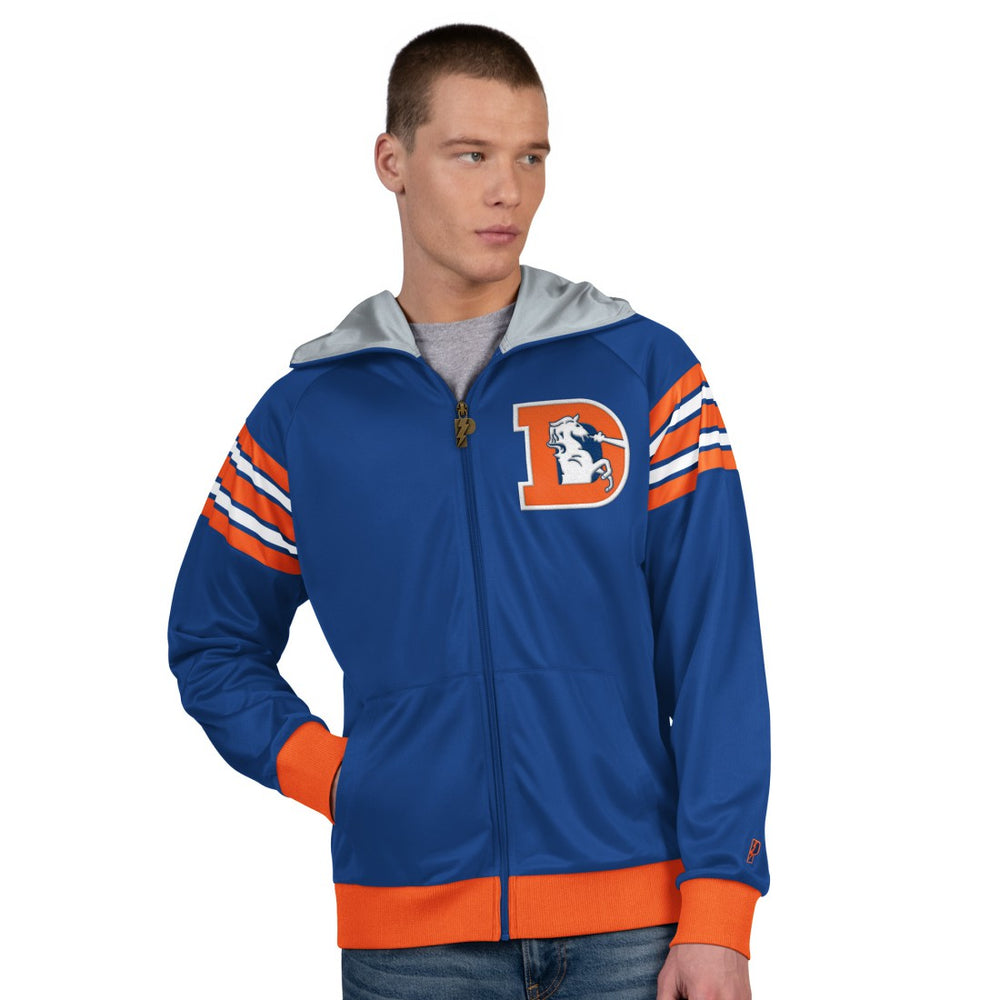 Denver Broncos Pro Player Retro Helmet Full-Zip Hooded Track Jacket | NFL US