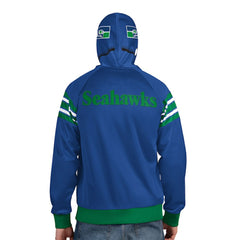 Seattle Seahawks Pro Player Retro Helmet Full-Zip Hooded Track Jacket | NFL New