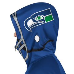 Seattle Seahawks Pro Player Retro Helmet Full-Zip Hooded Track Jacket | NFL New