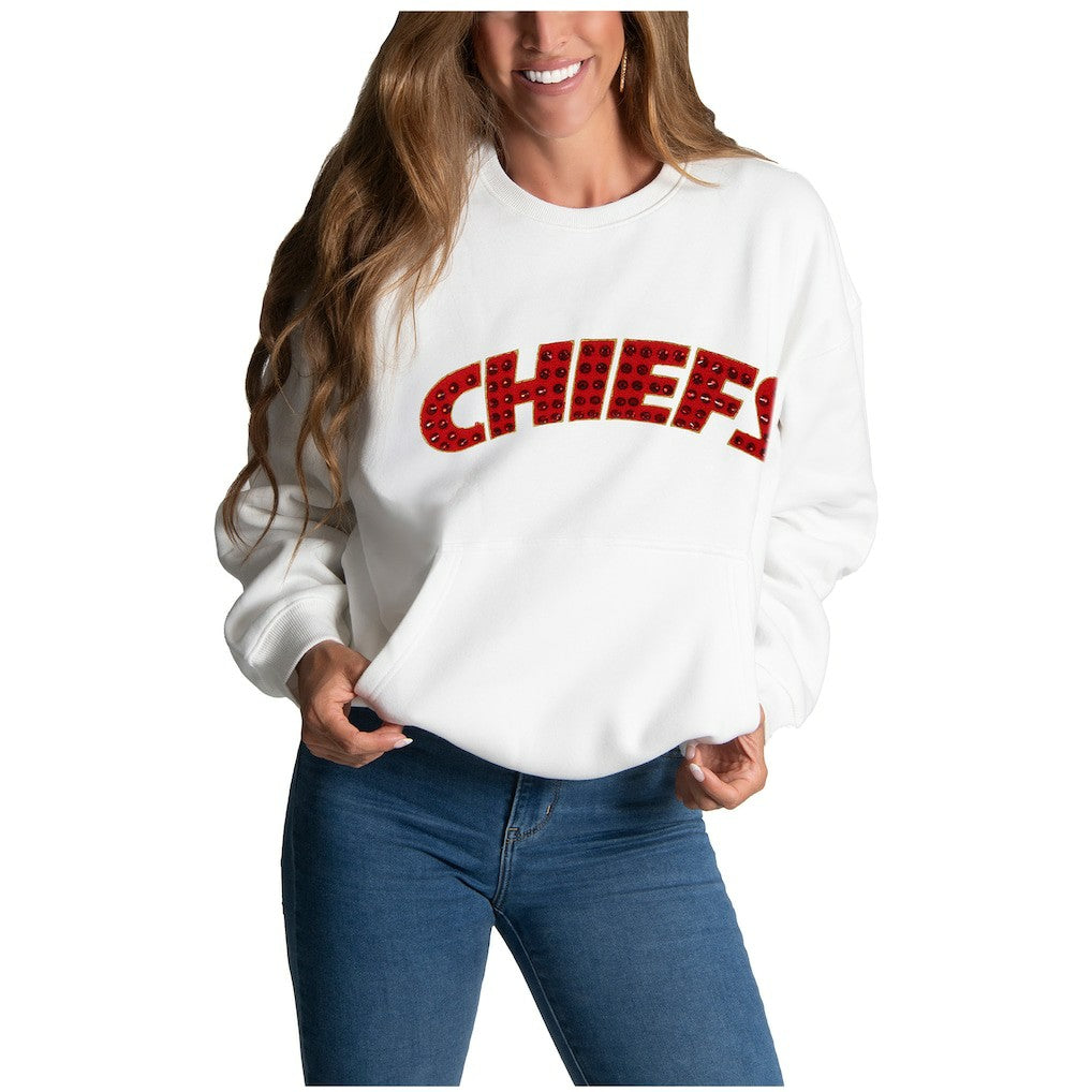 Kansas City Chiefs Cuce Women's Chenille Jeweled Sweatshirt | NFL US