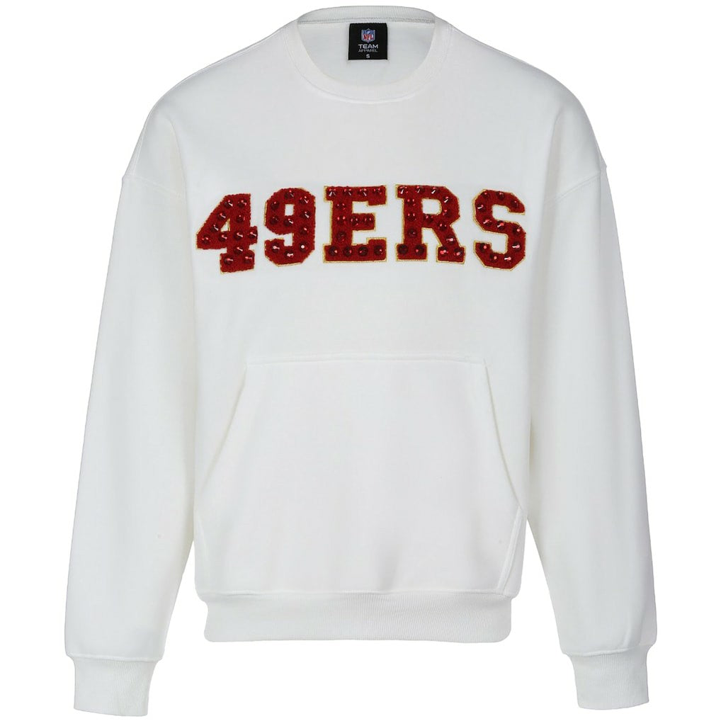 San Francisco 49ers Cuce Women's Chenille Jeweled Sweatshirt | NFL Online