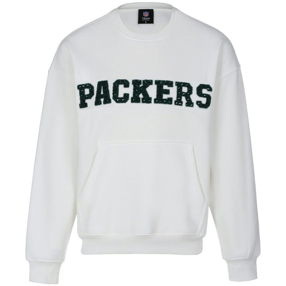 Green Bay Packers Cuce Women's Chenille Jeweled Sweatshirt | NFL New