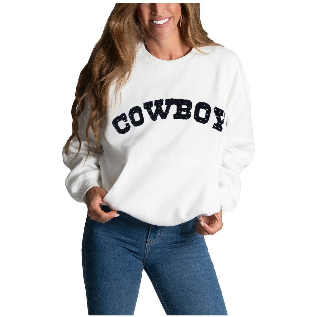 Dallas Cowboys Cuce Women's Chenille Jeweled Sweatshirt | NFL Online