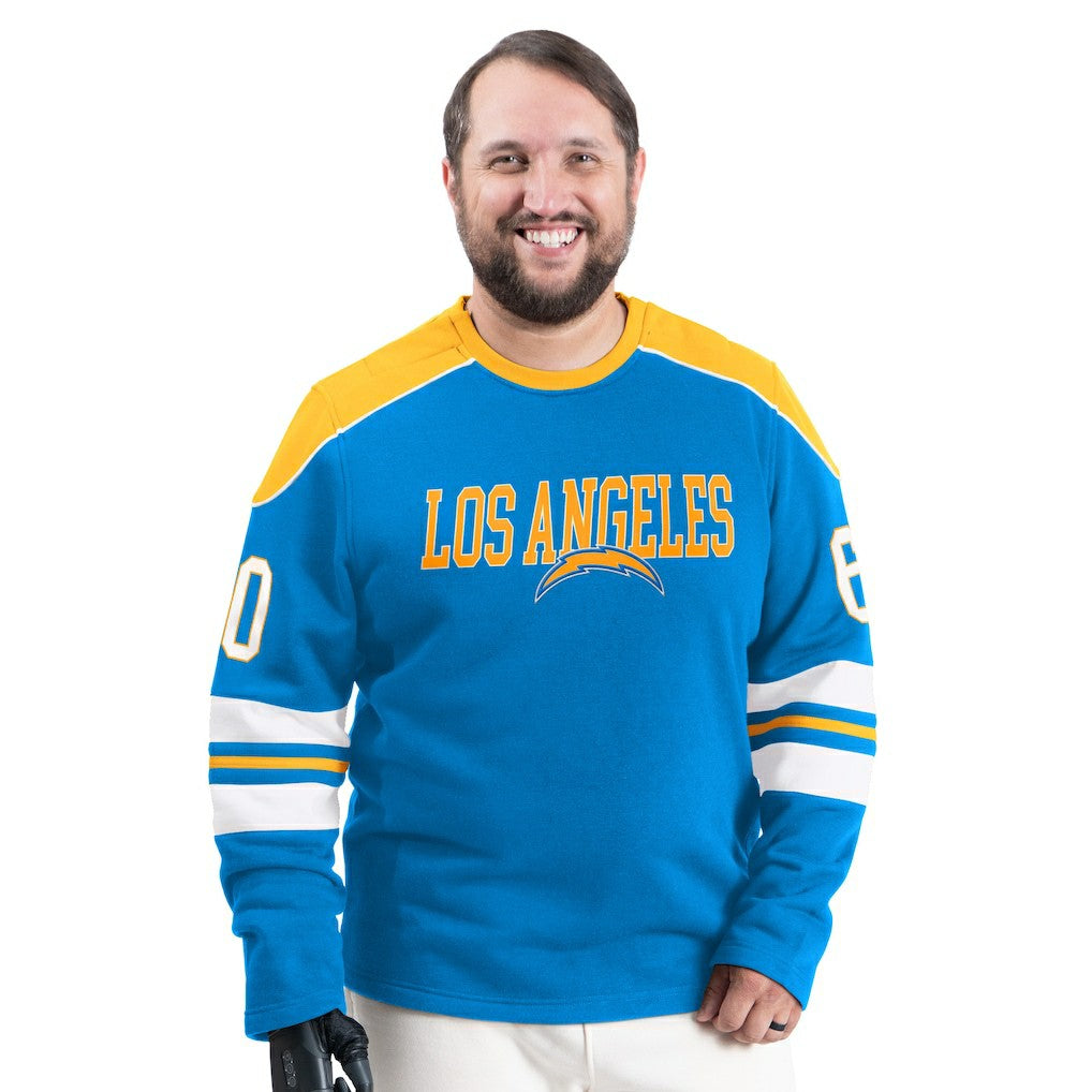 Los Angeles Chargers G-III Sports by Carl Banks Adaptive Lord Stanley Crewneck Sweatshirt | NFL Hot