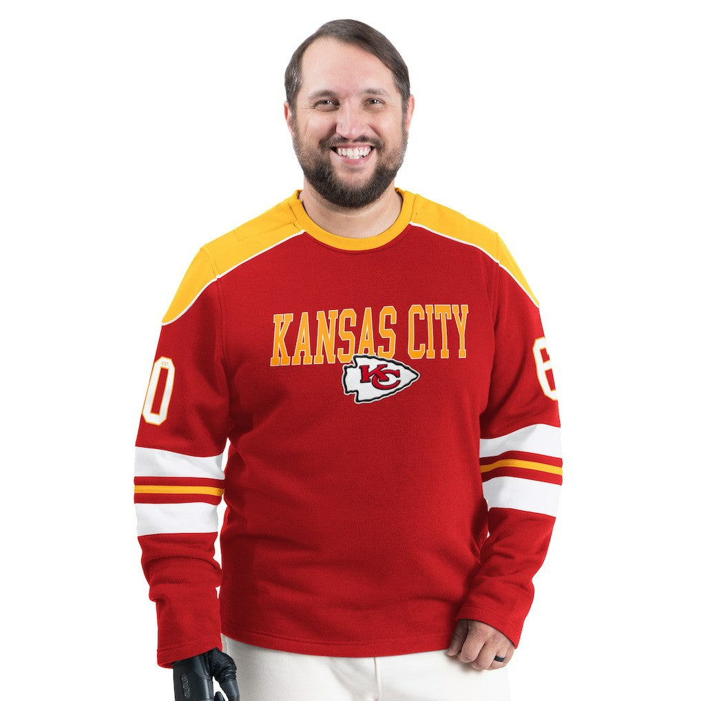 Kansas City Chiefs G-III Sports by Carl Banks Adaptive Lord Stanley Crewneck Sweatshirt | NFL Outlet