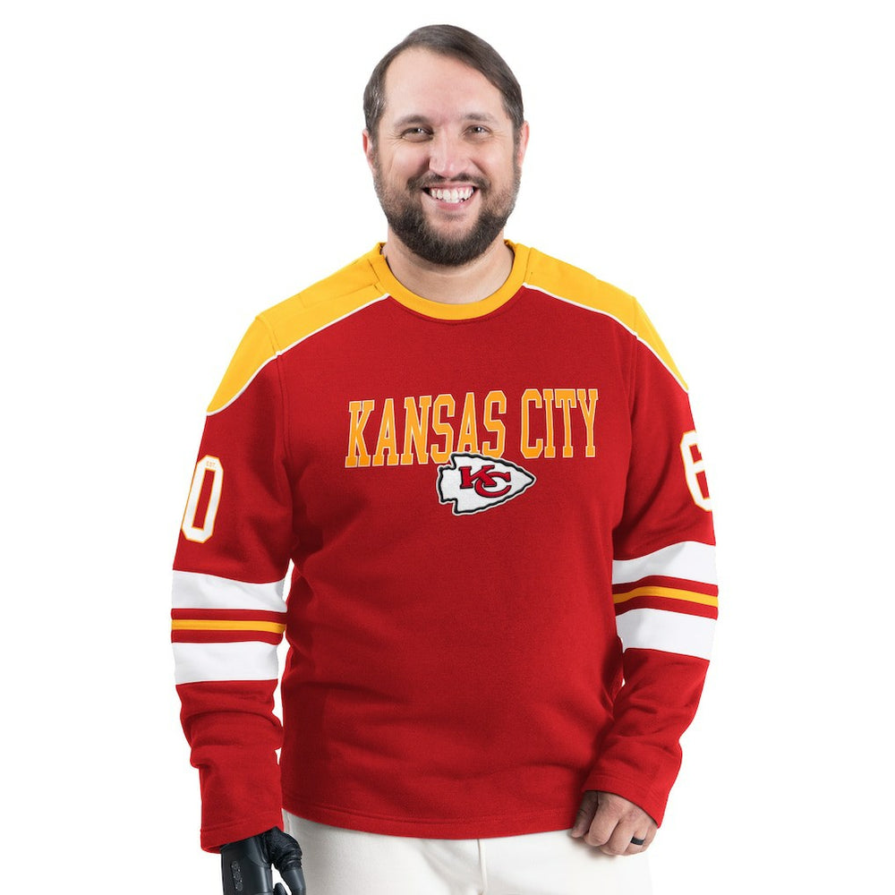 Kansas City Chiefs G-III Sports by Carl Banks Adaptive Lord Stanley Crewneck Sweatshirt | NFL Outlet
