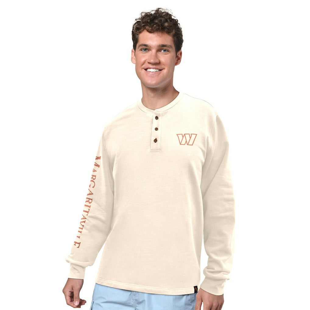 Washington Commanders Margaritaville Five O'Clock Henley Long Sleeve T-Shirt | NFL Hot