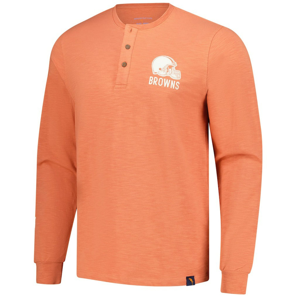 Cleveland Browns Margaritaville Five O'Clock Henley Long Sleeve T-Shirt | NFL Outlet
