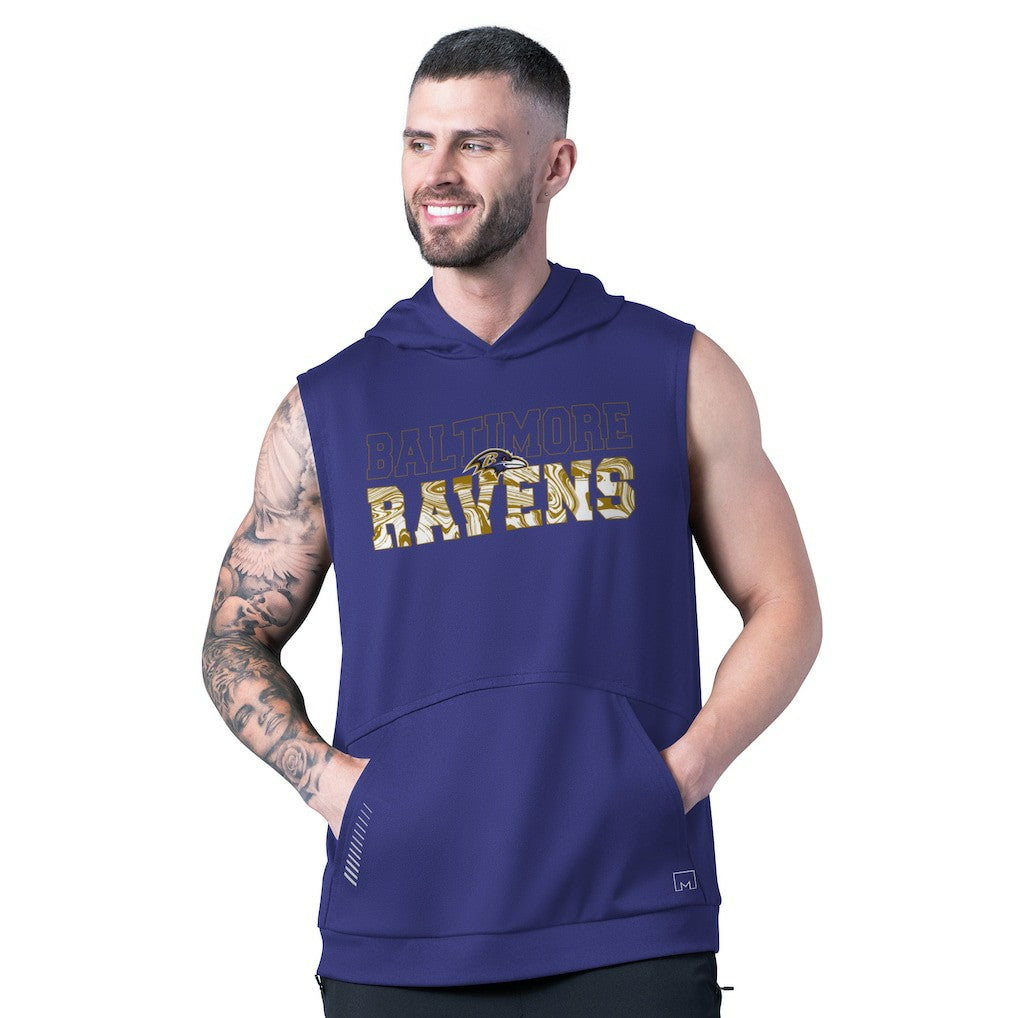 Baltimore Ravens MSX by Michael Strahan Tri-Blend Rebound Sleeveless Hoodie | NFL Discount
