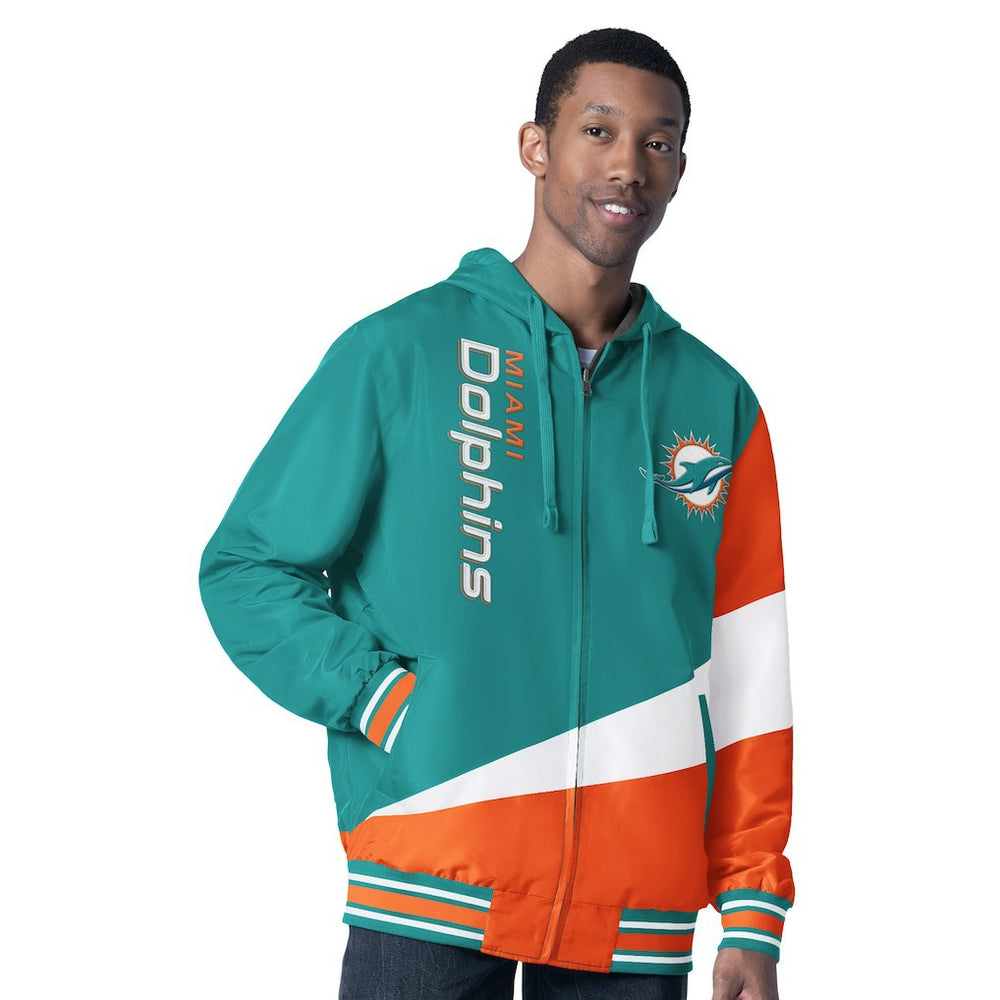 Miami Dolphins G-III Sports by Carl Banks Dual Threat Reversable Full-Zip Hooded Jacket | NFL New