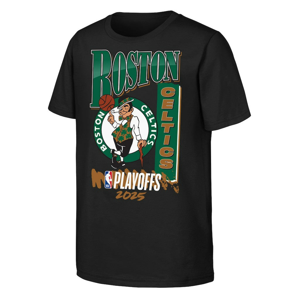 Black Boston Celtics Youth 2025 NBA Playoffs Hype T-Shirt | NBA