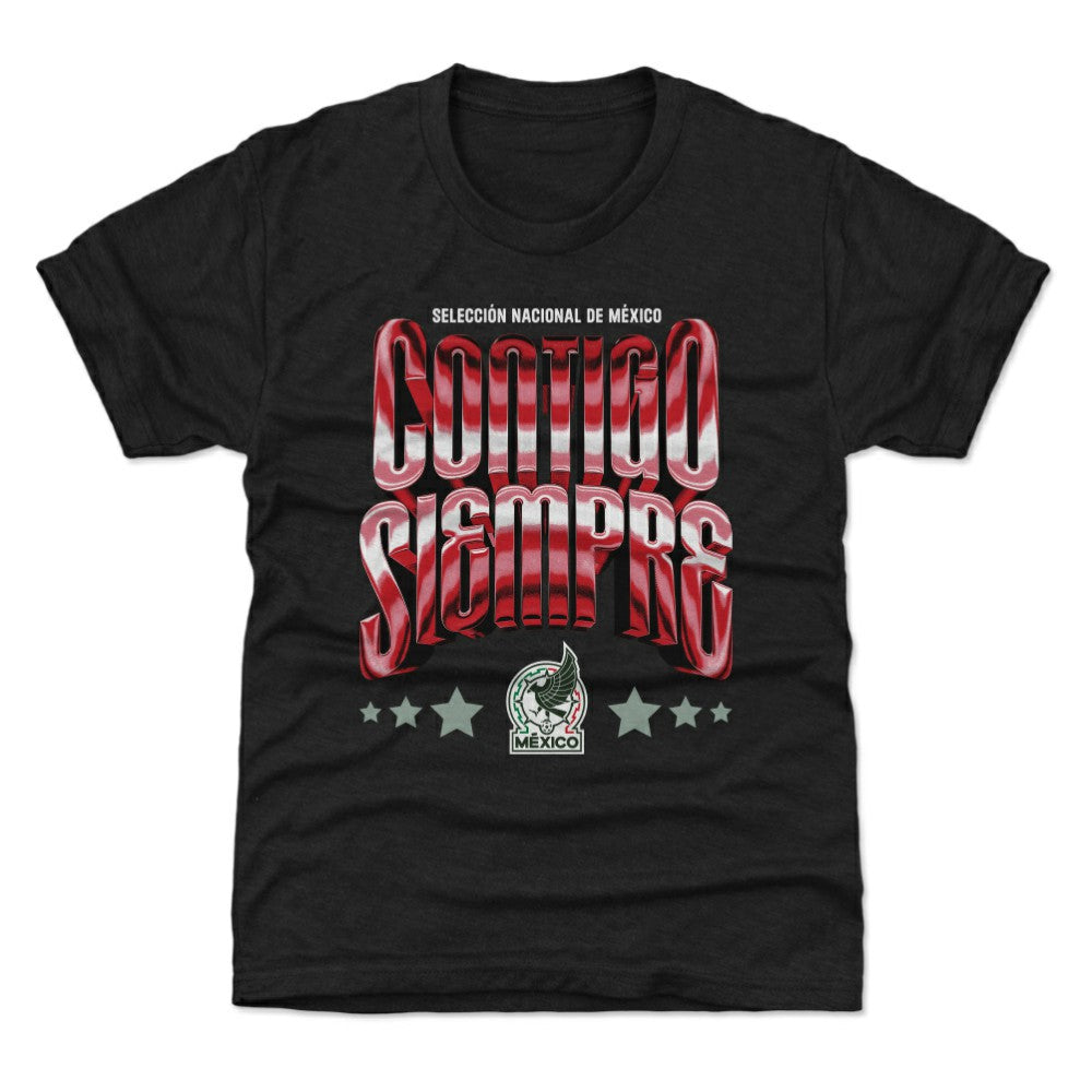 Mexico National Team 500 Level Youth Contigo Siempre Vintage T-Shirt for sale - Black