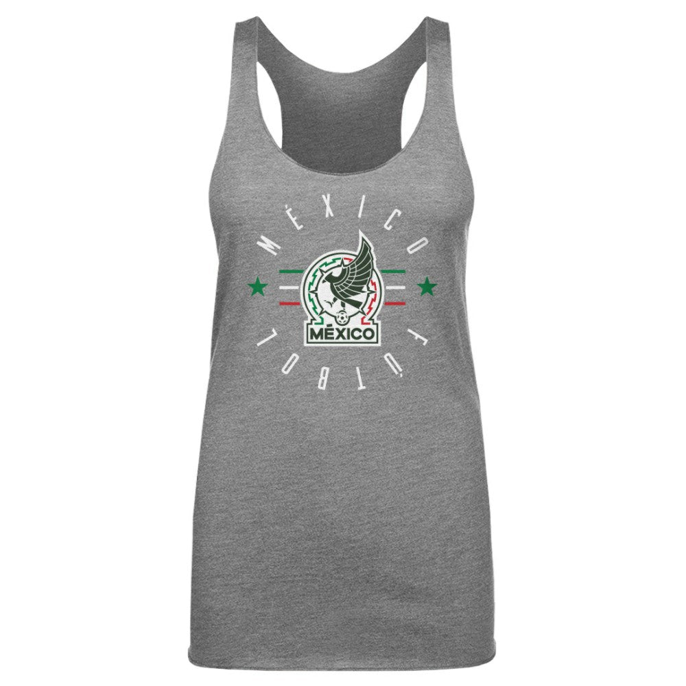 Mexico National Team 500 Level Women's  Futbol Tri-Blend Racerback Tank Top for sale - Gray