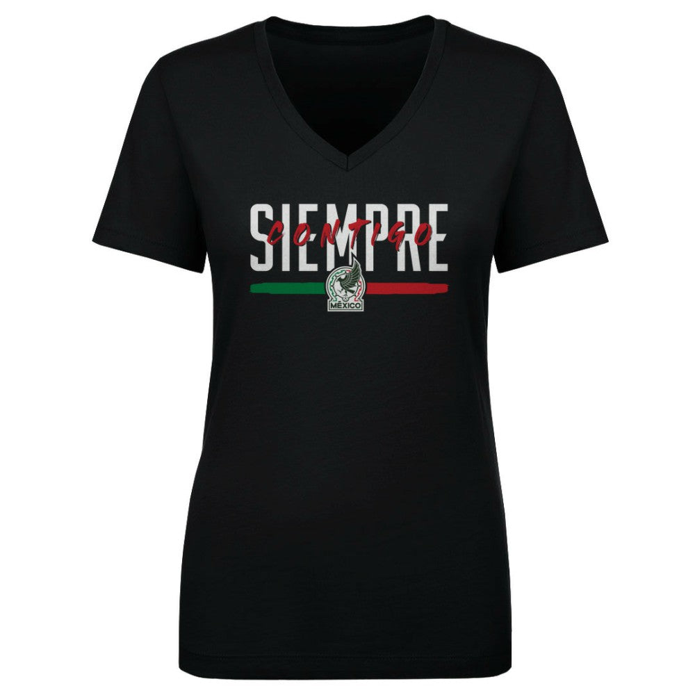 Mexico National Team 500 Level Women's Siempre Contigo V-Neck T-Shirt