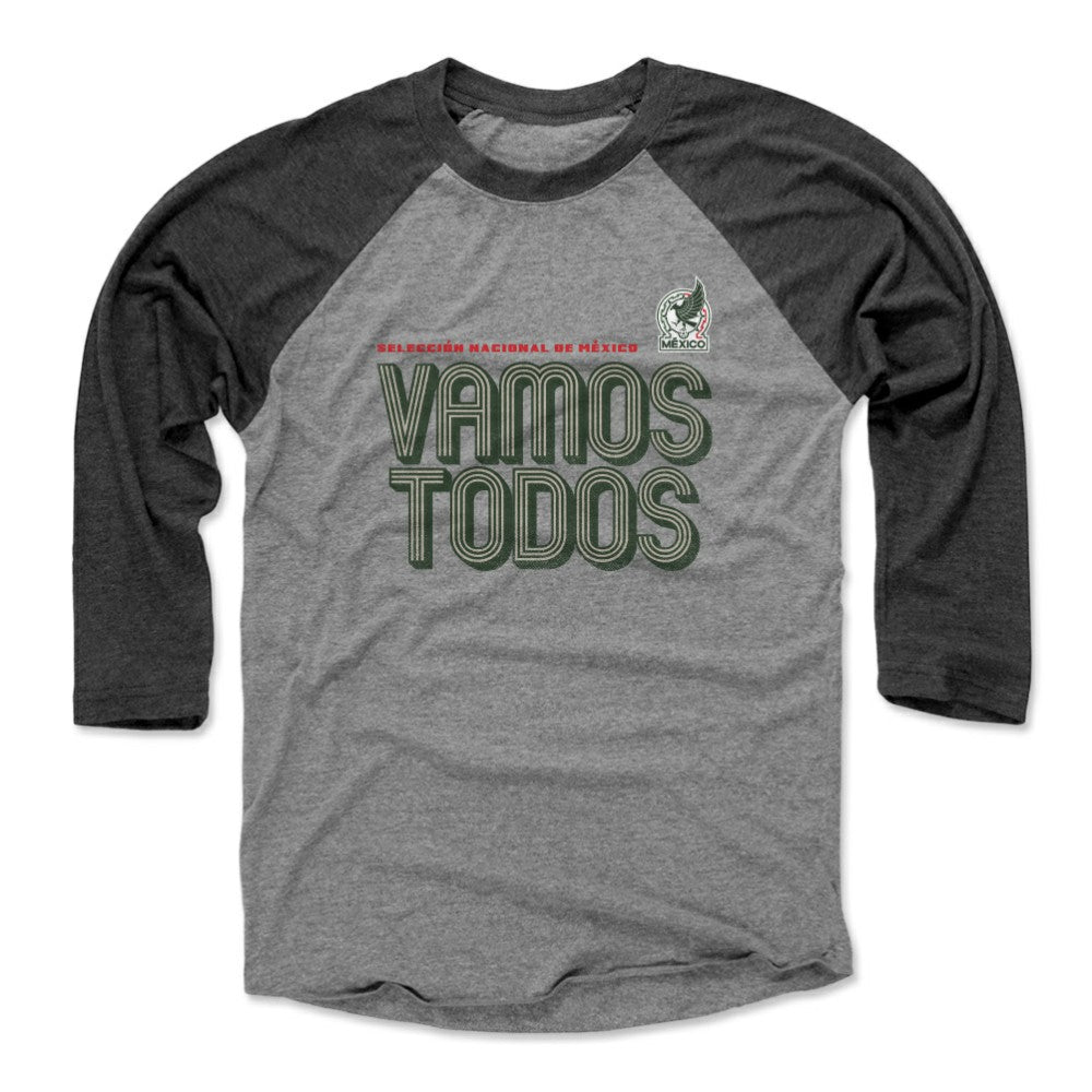 Mexico National Team 500 Level Vamos Todos Inline Bold 3/4-Sleeve Tri-Blend Baseball T-Shirt