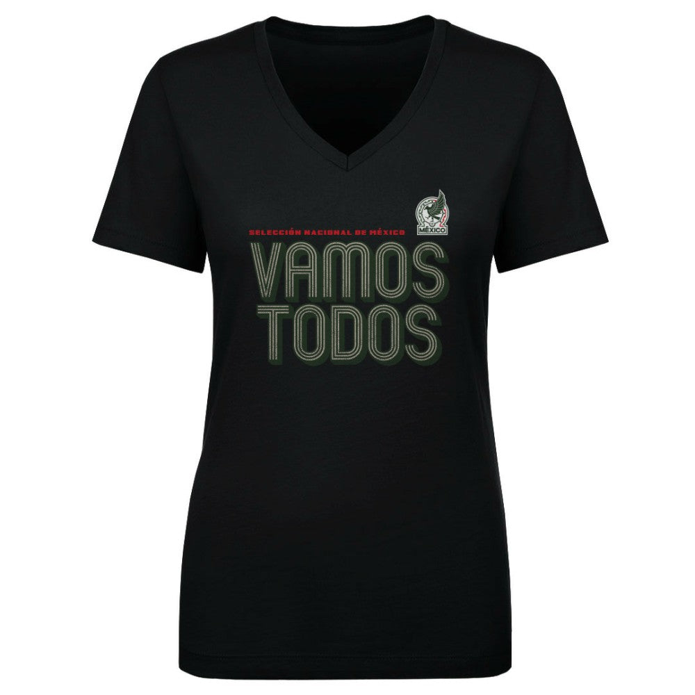 Mexico National Team 500 Level Women's Vamos Todos Inline Bold V-Neck T-Shirt