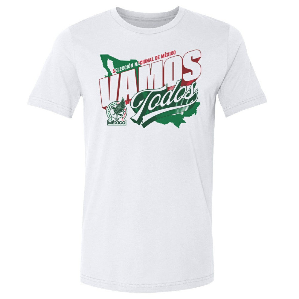 Mexico National Team 500 Level Vamos Todos Country Cotton T-Shirt for sale - White