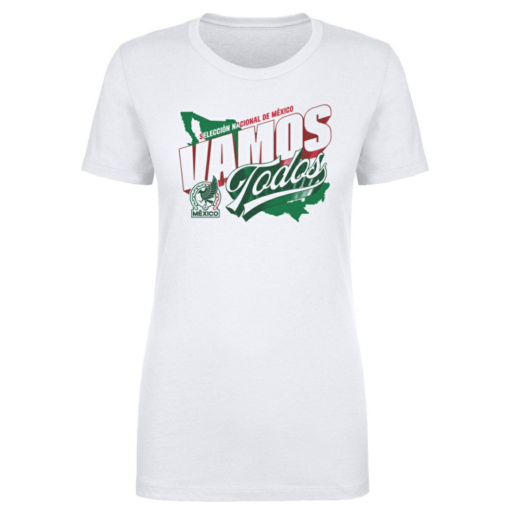 Mexico National Team 500 Level Women's Vamos Todos Country T-Shirt for sale - White