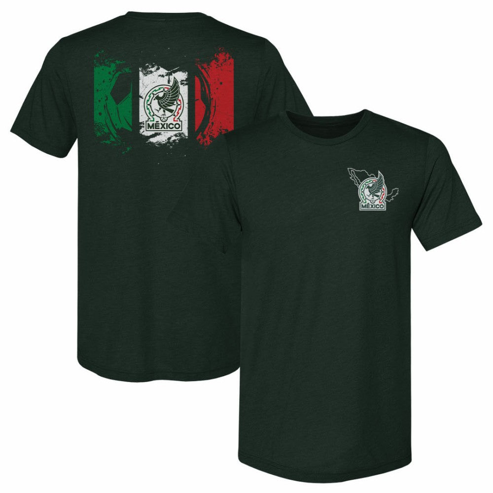 Mexico National Team 500 Level Grunge Flag Premium Tri-Blend T-Shirt