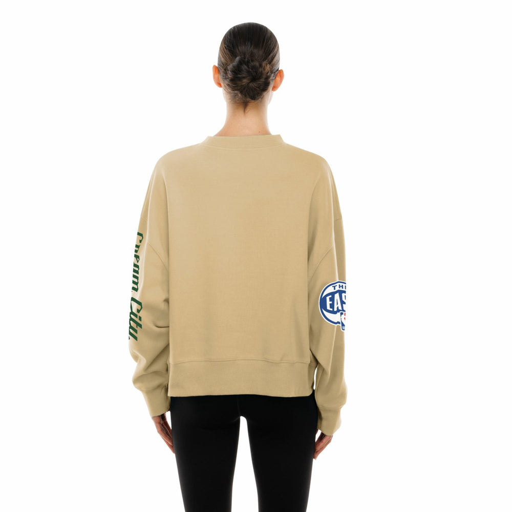 Tan Milwaukee Bucks Women's 2025/26 City Edition Sweatshirt | NBA