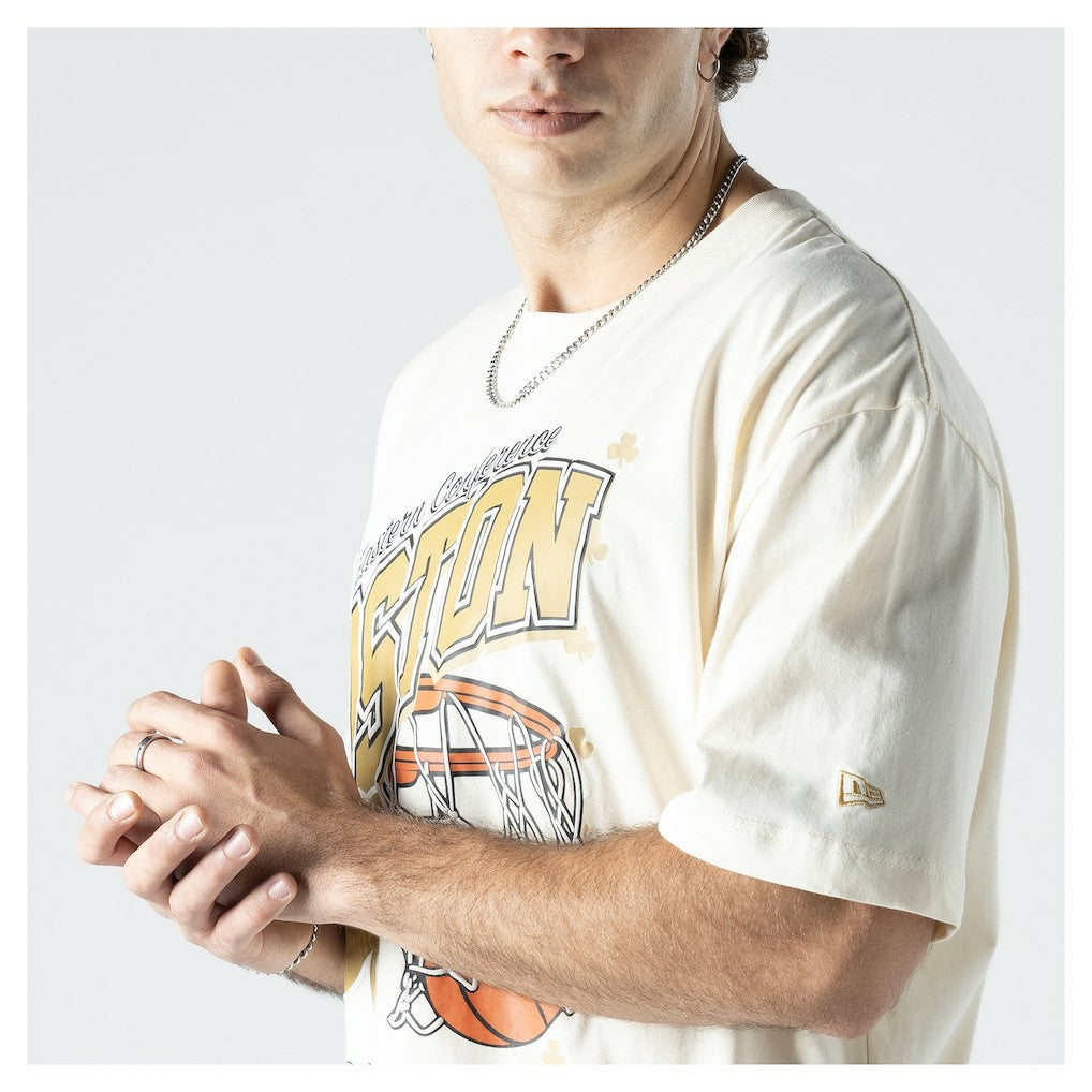 Cream Boston Celtics Oversized City Edition Remix Vintage T-Shirt | NBA