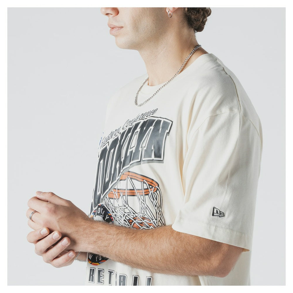 Cream Brooklyn Nets Oversized City Edition Remix Vintage T-Shirt | NBA