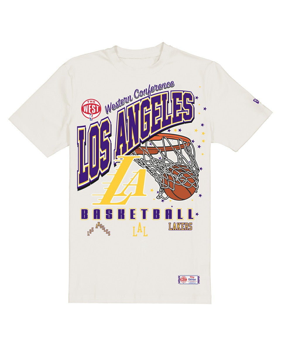 Cream Los Angeles Lakers Oversized City Edition Remix Vintage T-Shirt | NBA