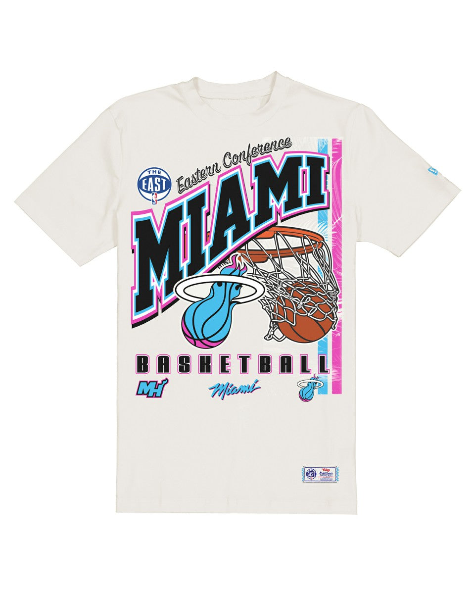 Cream Miami Heat Oversized City Edition Remix Vintage T-Shirt | NBA
