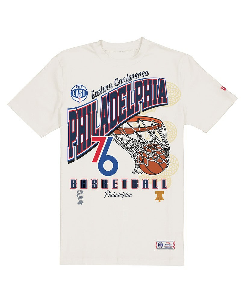 Cream Philadelphia 76ers Oversized City Edition Remix Vintage T-Shirt | NBA
