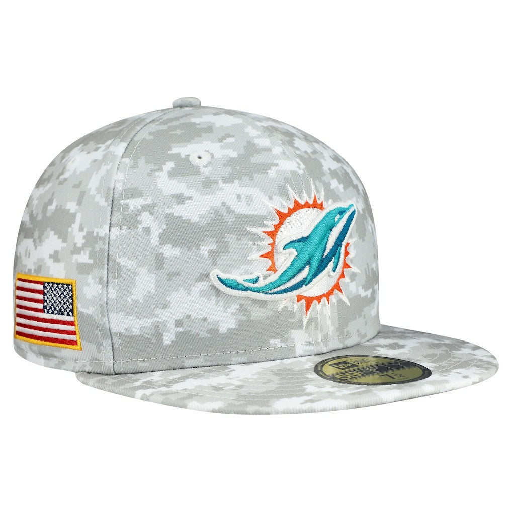 Miami Dolphins 2025 Salute to Service Fan Pack 59FIFTY Fitted Hat | NFL Outlet