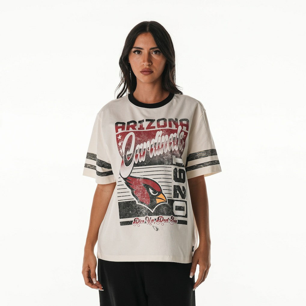 Arizona Cardinals The Wild Collective Women's Vintage Drop Shoulder Oversized Boyfriend T-Shirt | NFL Outlet