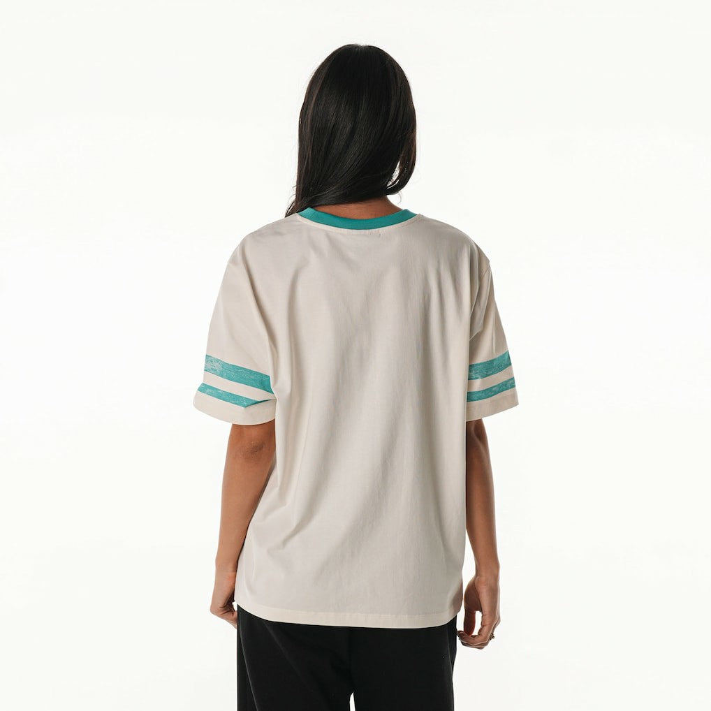 Miami Dolphins The Wild Collective Women's Vintage Drop Shoulder Oversized Boyfriend T-Shirt | NFL Sale