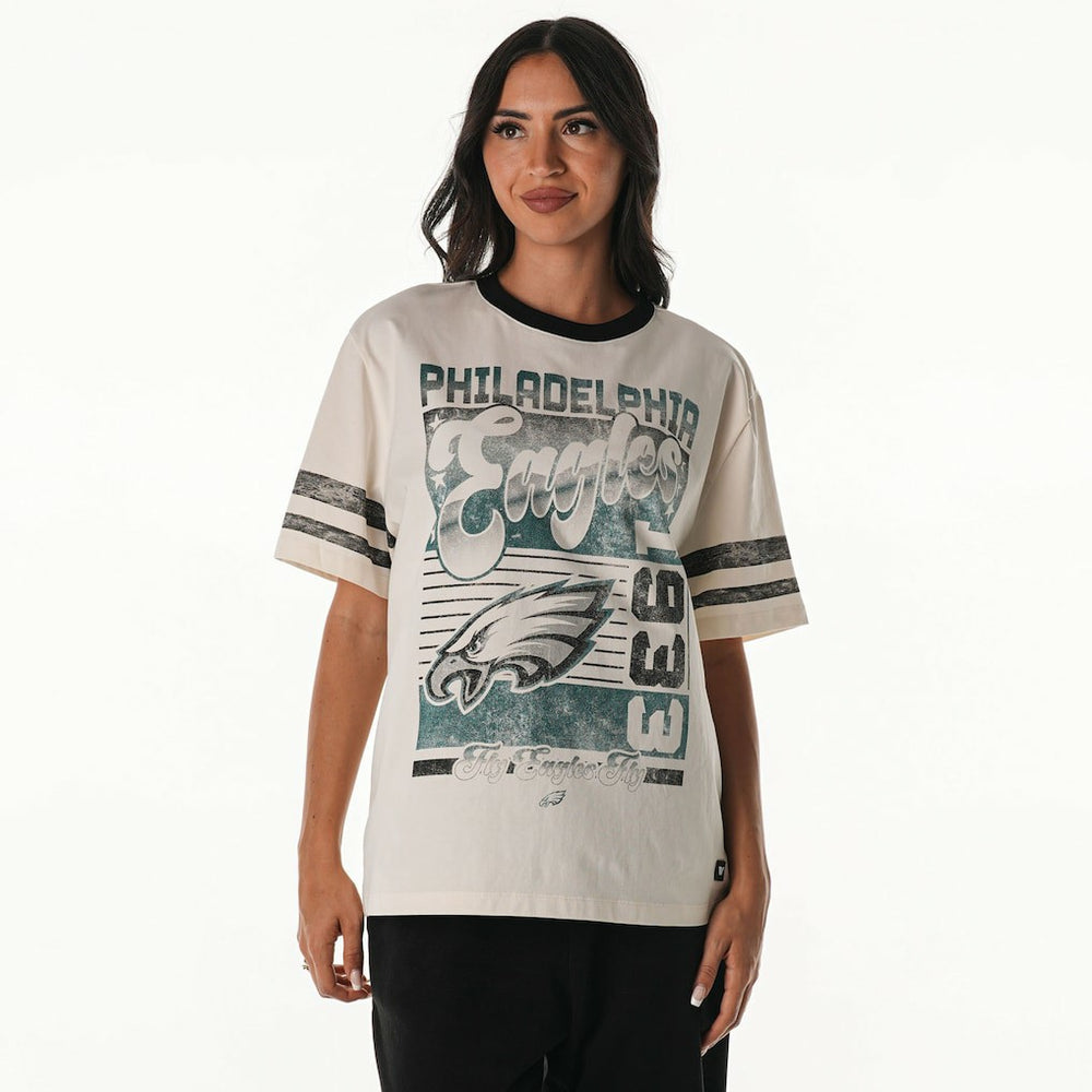 Philadelphia Eagles The Wild Collective Women's Vintage Drop Shoulder Oversized Boyfriend T-Shirt | NFL Near me