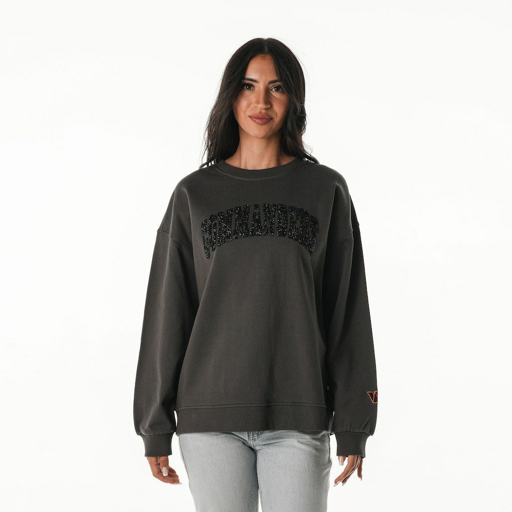 Washington Commanders The Wild Collective Women's Rock Crystal Oversized Crewneck Sweatshirt | NFL Outlet