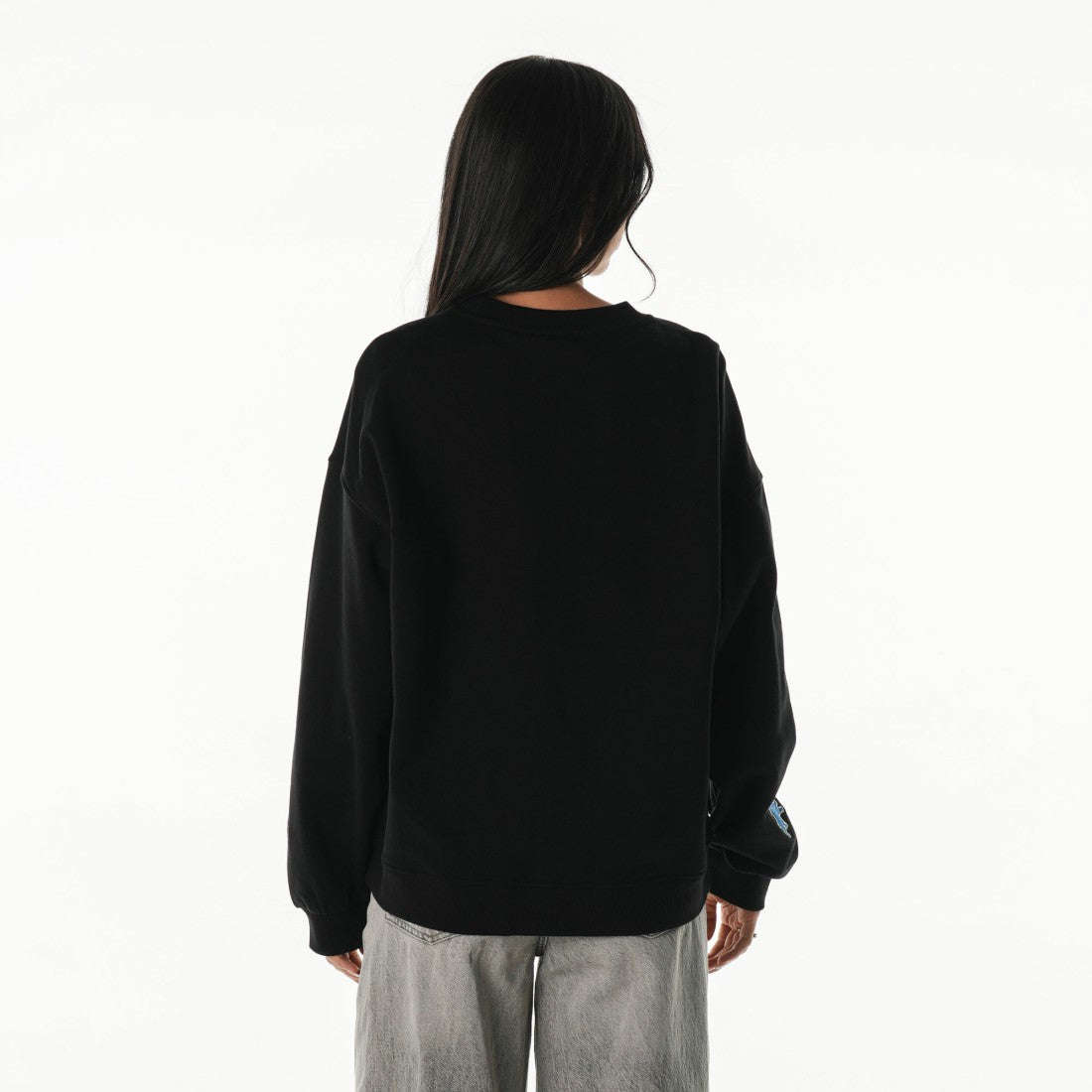 Detroit Lions The Wild Collective Women's Rock Crystal Oversized Crewneck Sweatshirt | NFL Outlet