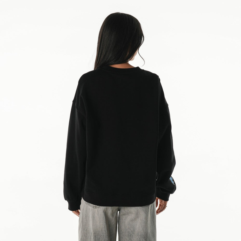 Detroit Lions The Wild Collective Women's Rock Crystal Oversized Crewneck Sweatshirt | NFL Outlet