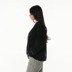 Detroit Lions The Wild Collective Women's Rock Crystal Oversized Crewneck Sweatshirt | NFL Outlet