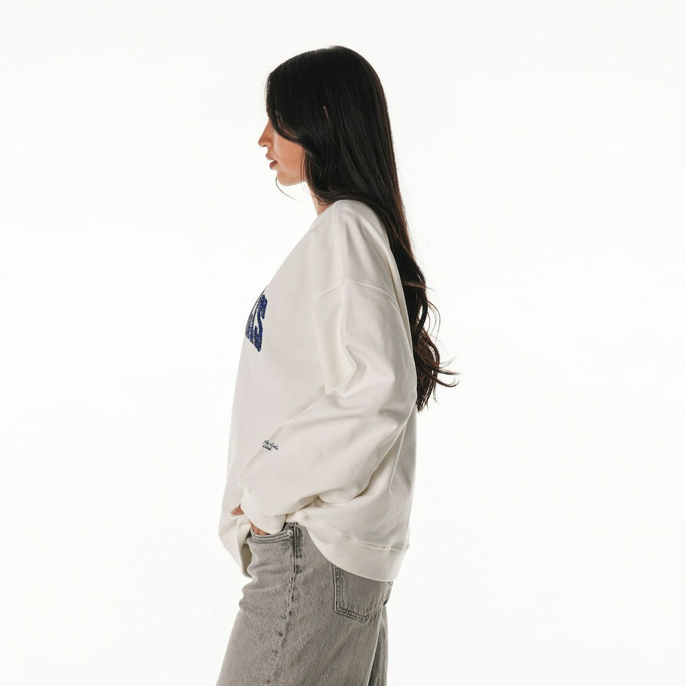 Indianapolis Colts The Wild Collective Women's Rock Crystal Oversized Crewneck Sweatshirt | NFL Discount