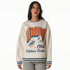 Miami Dolphins The Wild Collective Women's Oversized Vintage French Terry Sweatshirt | NFL On sale