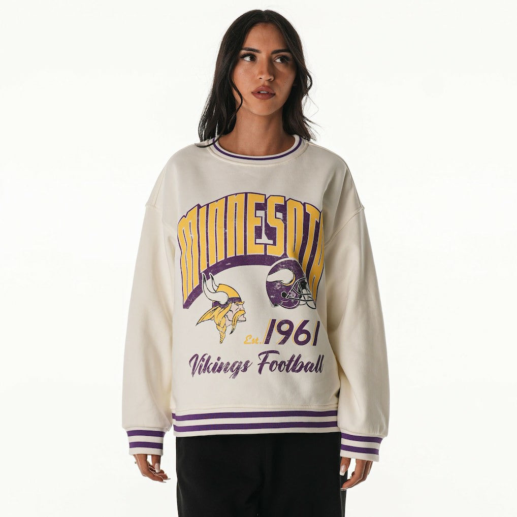 Minnesota Vikings The Wild Collective Women's Oversized Vintage French Terry Sweatshirt | NFL Online
