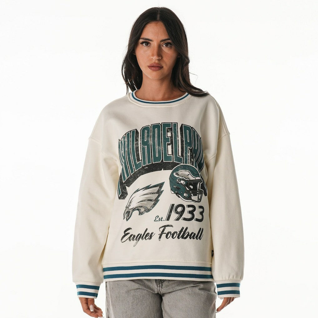 Philadelphia Eagles The Wild Collective Women's Oversized Vintage French Terry Sweatshirt | NFL Online