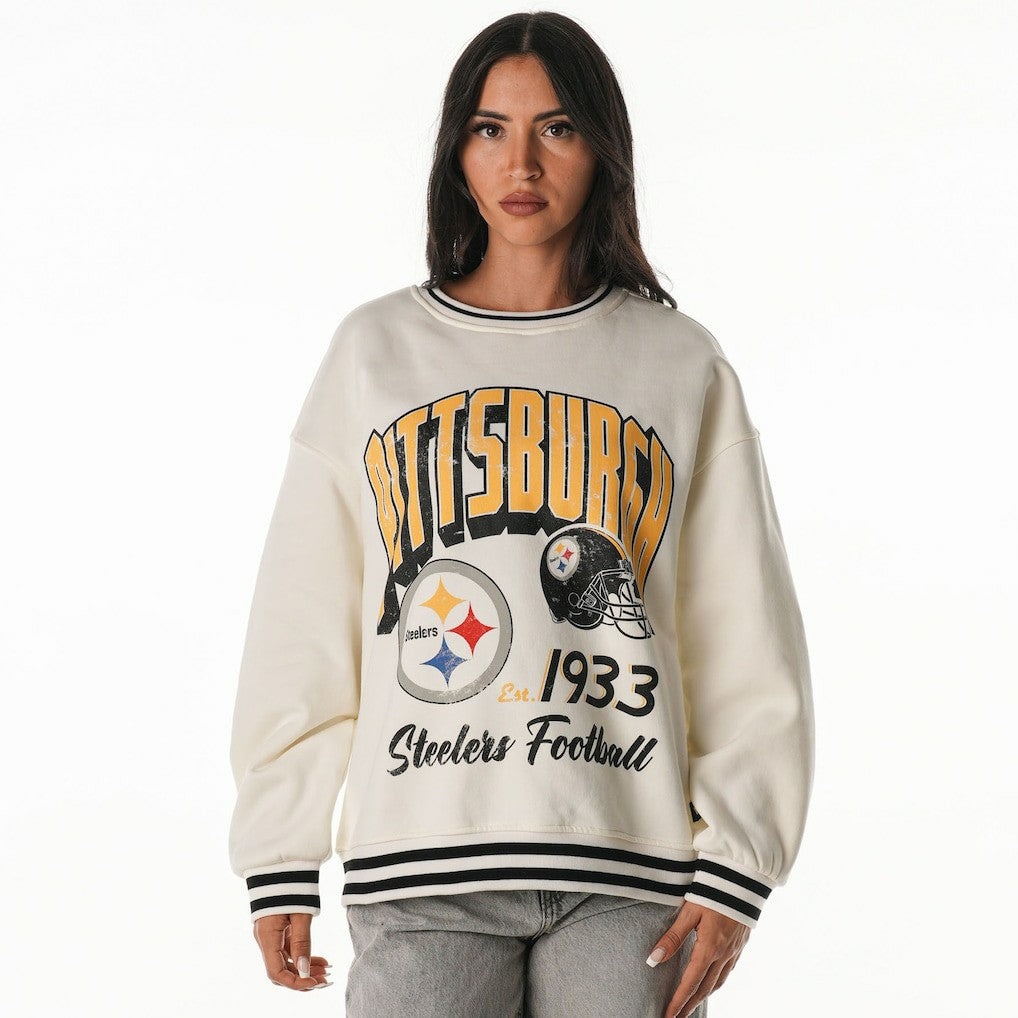 Pittsburgh Steelers The Wild Collective Women's Oversized Vintage French Terry Sweatshirt | NFL US