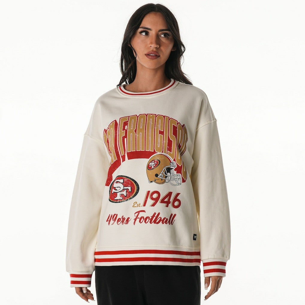 San Francisco 49ers The Wild Collective Women's Oversized Vintage French Terry Sweatshirt | NFL Outlet