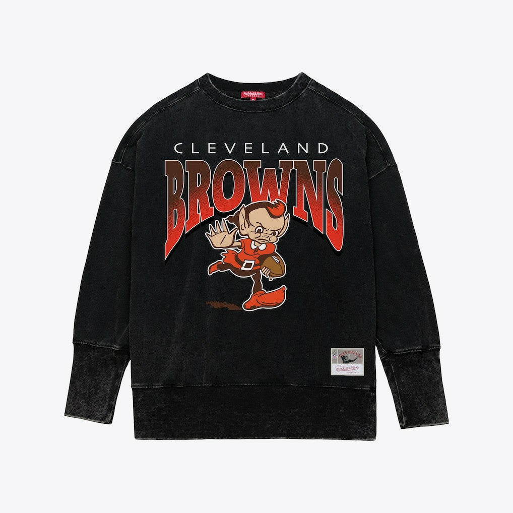 Cleveland Browns Women's Delineate Mineral Wash Crewneck Sweatshirt | NFL Outlet
