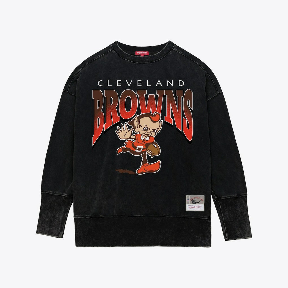 Cleveland Browns Women's Delineate Mineral Wash Crewneck Sweatshirt | NFL Outlet