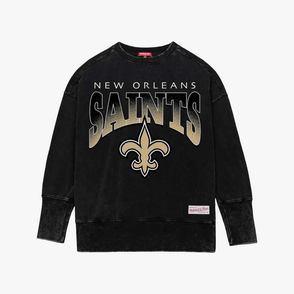 New Orleans Saints Women's Delineate Mineral Wash Crewneck Sweatshirt | NFL On sale