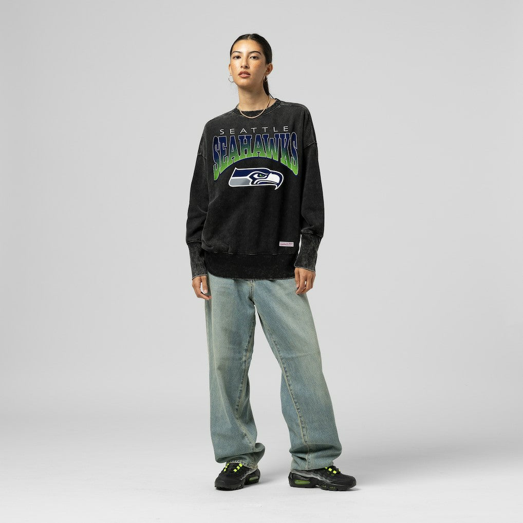 Seattle Seahawks Women's Delineate Mineral Wash Crewneck Sweatshirt | NFL Hot