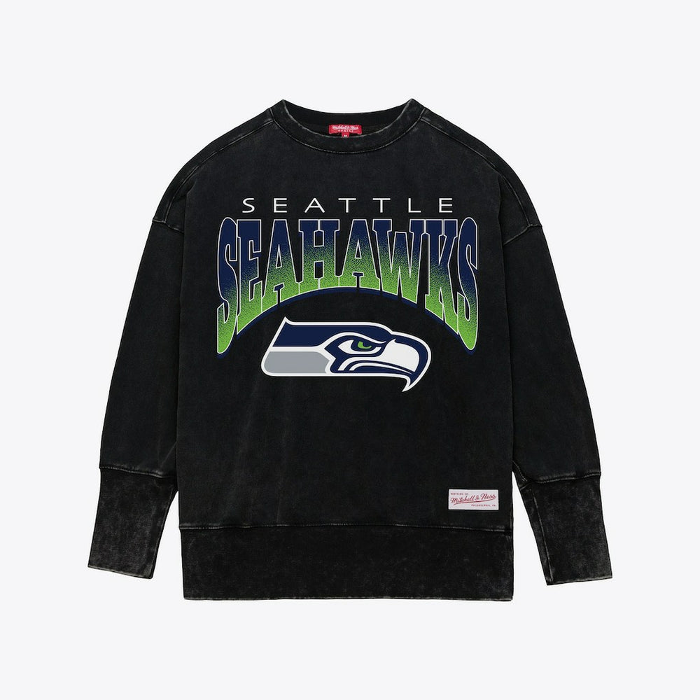 Seattle Seahawks Women's Delineate Mineral Wash Crewneck Sweatshirt | NFL Hot