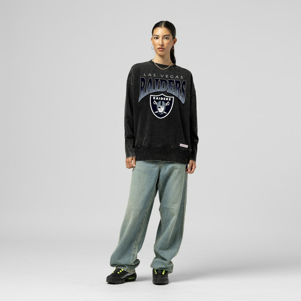 Las Vegas Raiders Women's Delineate Mineral Wash Crewneck Sweatshirt | NFL New