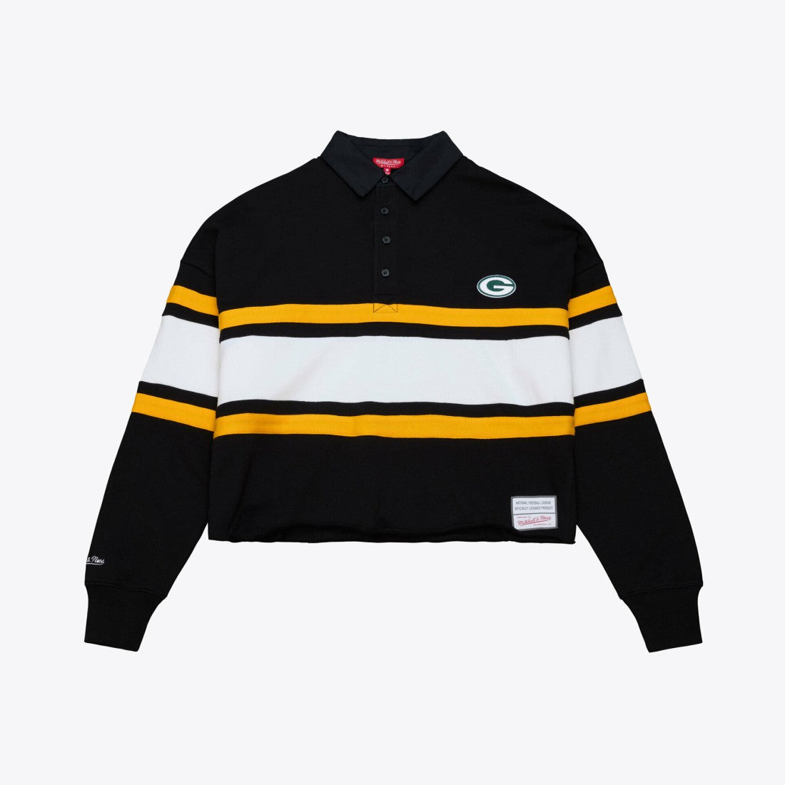 Green Bay Packers Women's Cropped Long Sleeve Rugby Polo | NFL New